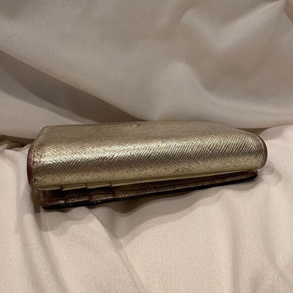 Kate Spade New York Gold Leather Small Bifold Wallet with Coin Purse ♠️ - Picture 5 of 9